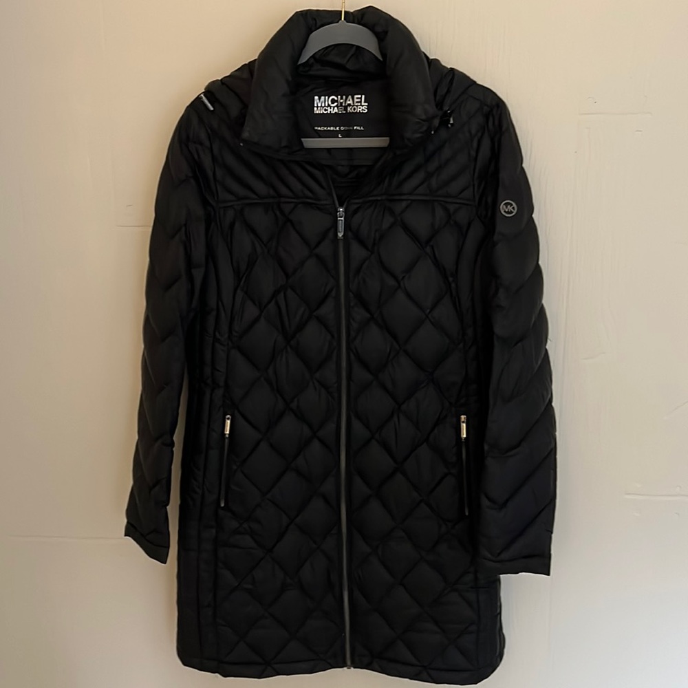 Michael Kors Packable Down Fill Black 3/4 Coat